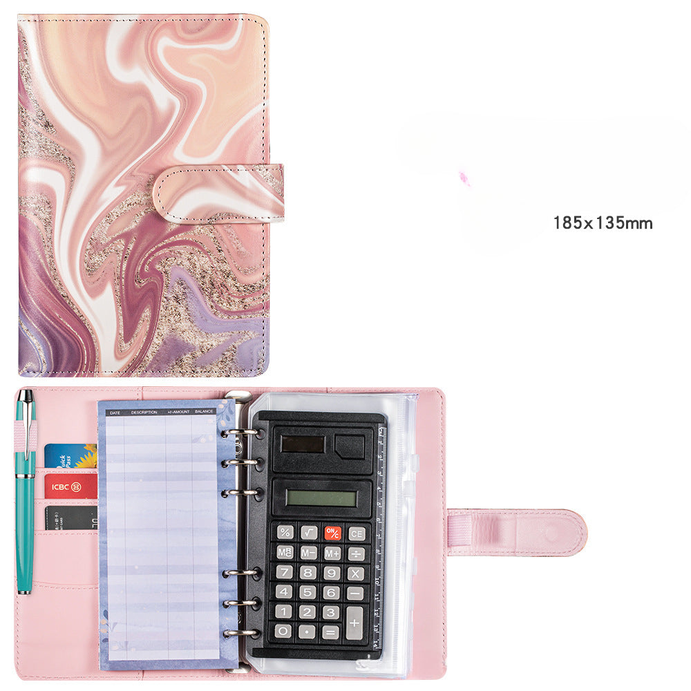 Wholesale A6 Loose Leaf PU Leather Cash Budget Envelope Loose Leaf Zipper Sticker Notebook